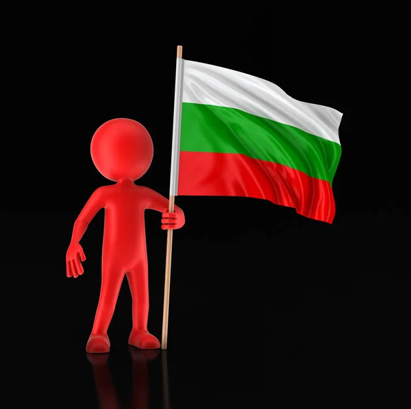 Man and Bulgarian flag. Image with clipping path — Stock Photo, Image