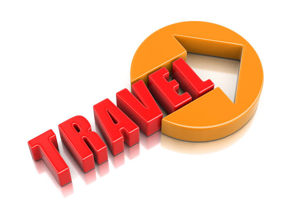 Sign travel. Image with clipping path