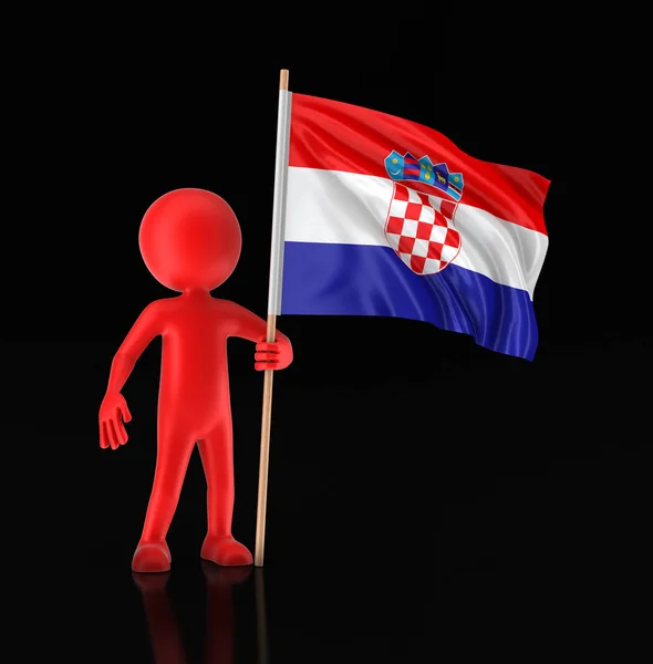 USA i Chorwacja puzzle z flagi. Obraz ze ścieżką przycinającą — Zdjęcie stockowe
