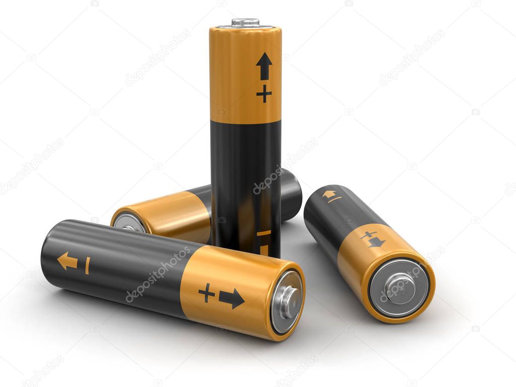 Batteries. Image with clipping path 