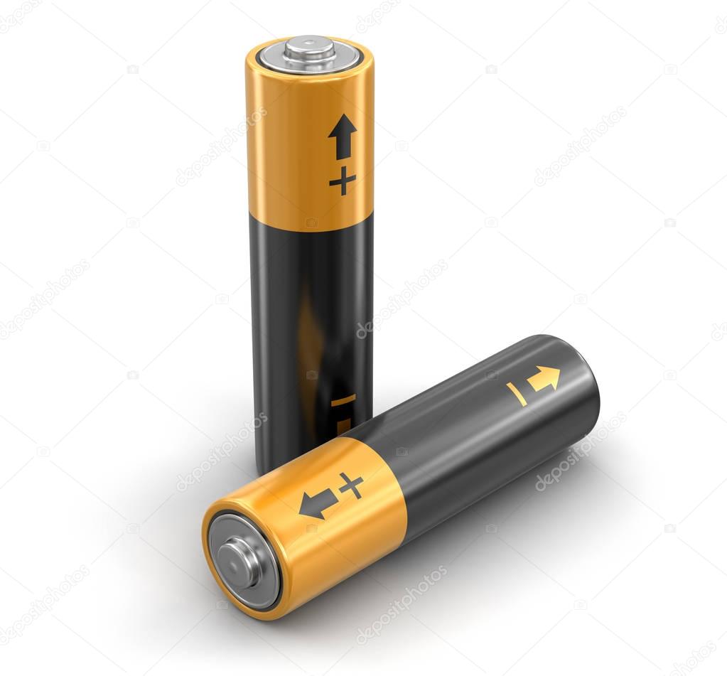Batteries. Image with clipping path 