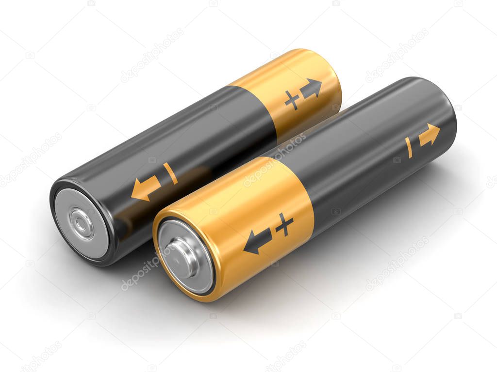 Batteries. Image with clipping path 