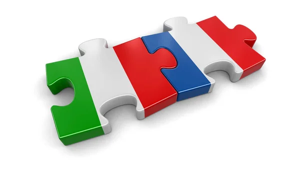 意大利和法国益智从标志。图像的剪切路径 — 图库照片
