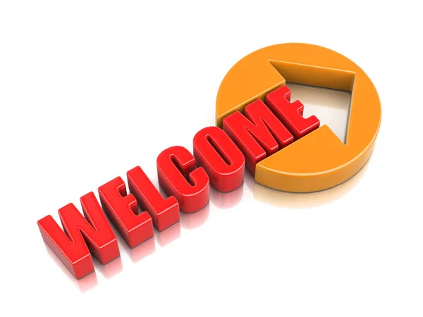 Sign welcome. Image with clipping path — Stock Photo, Image