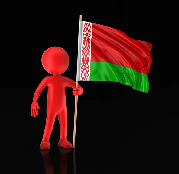 Man och Vitrysslands flagga. Bild med urklippsbana — Stockfoto