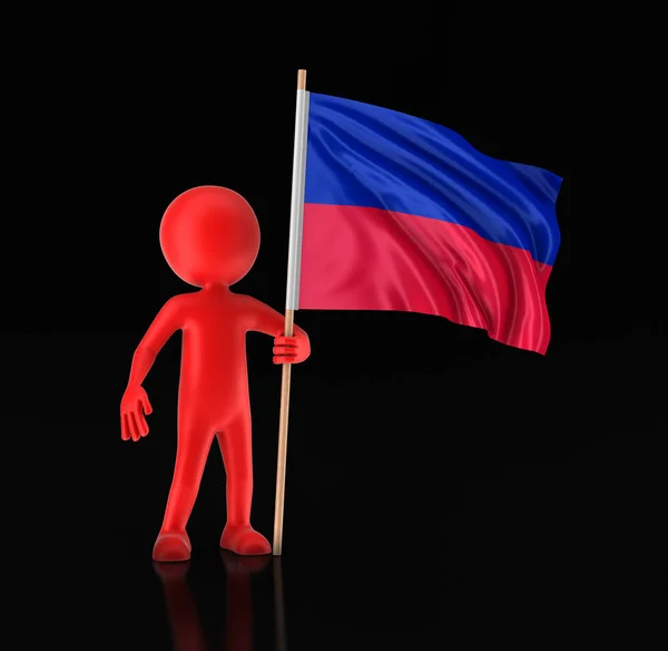Man and Haitian flag. Image with clipping path — Stock Photo, Image