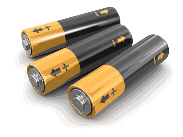 Batterier. Bild med urklippsbana — Stock vektor