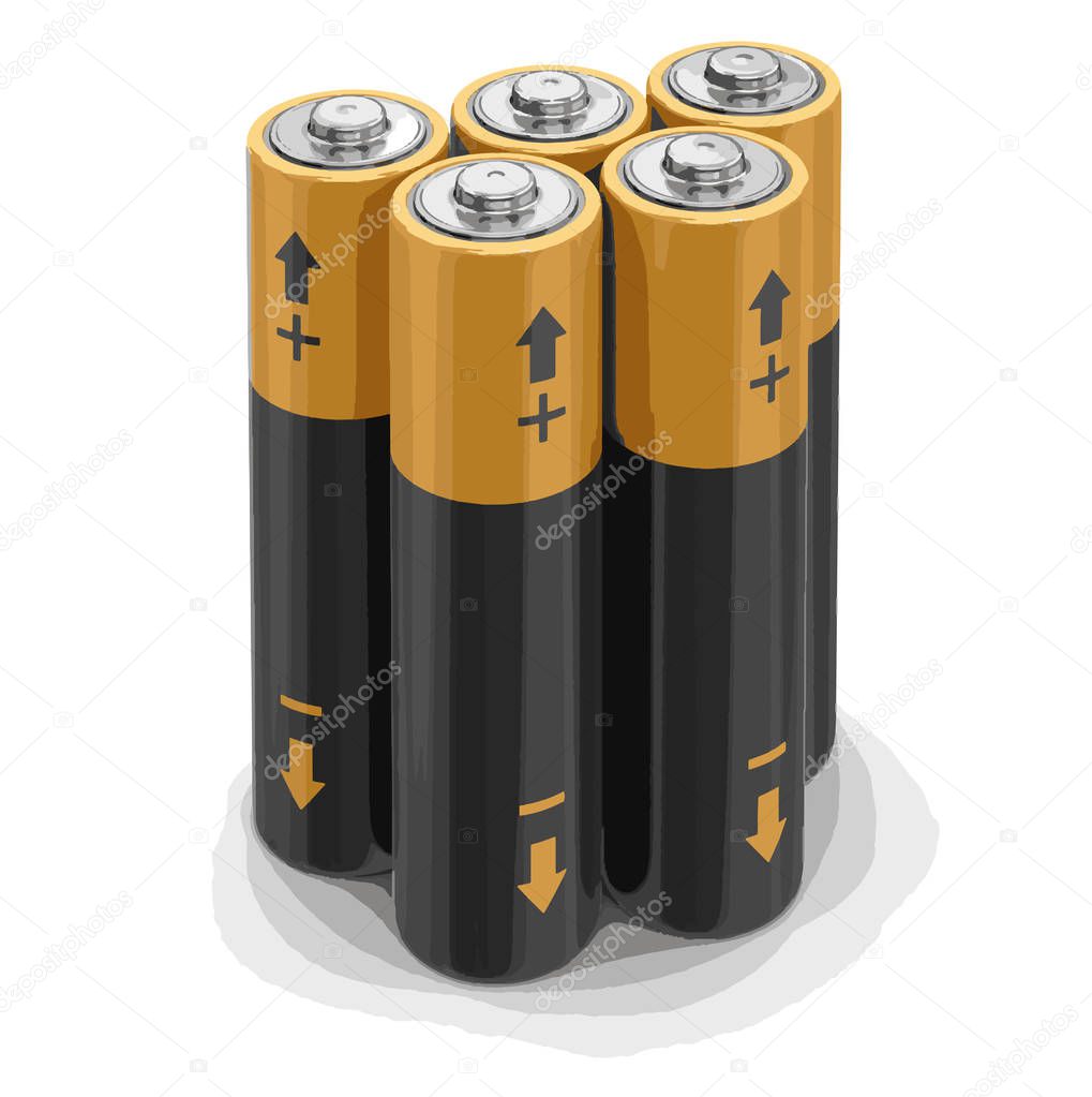 Batteries. Image with clipping path 