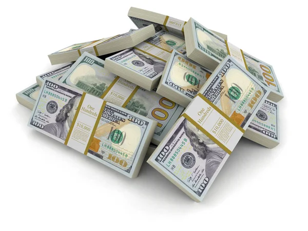 Pile of Dollars. Image with clipping path — Stock Vector
