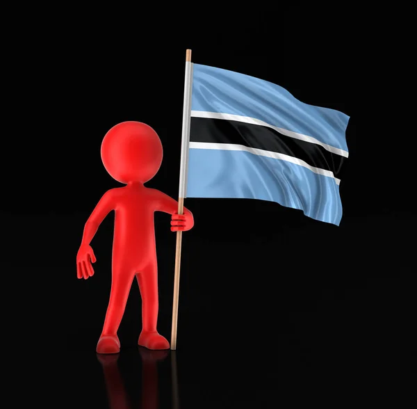 Man and Botswana flag. Image with clipping path — Stock Photo, Image