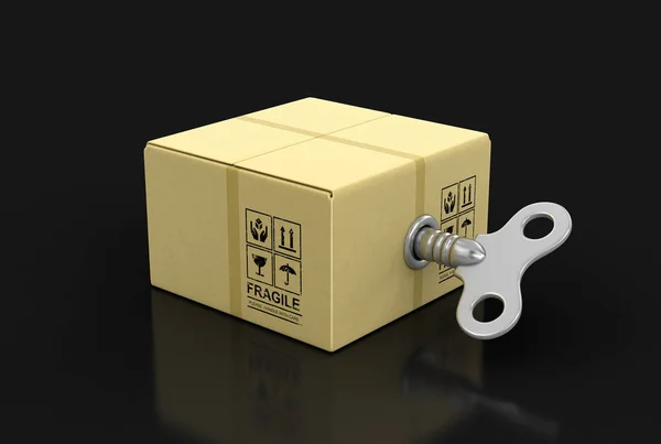 Úzké balíček s klíčem vinutí. Obraz s ořezovou cestou — Stock fotografie