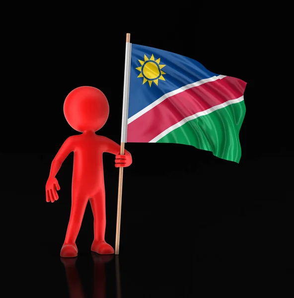 Adam ve Namibya bayrak. Görüntü kırpma yolu ile — Stok fotoğraf