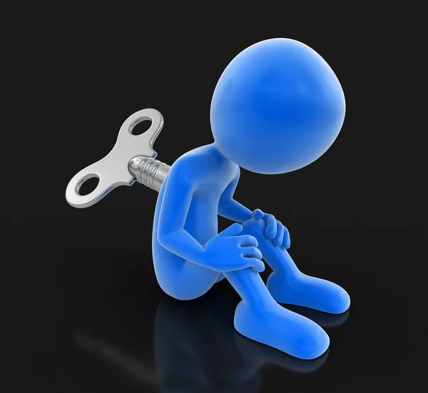 Mann und Schlüssel. Bild mit Ausschnittspfad — Stockfoto