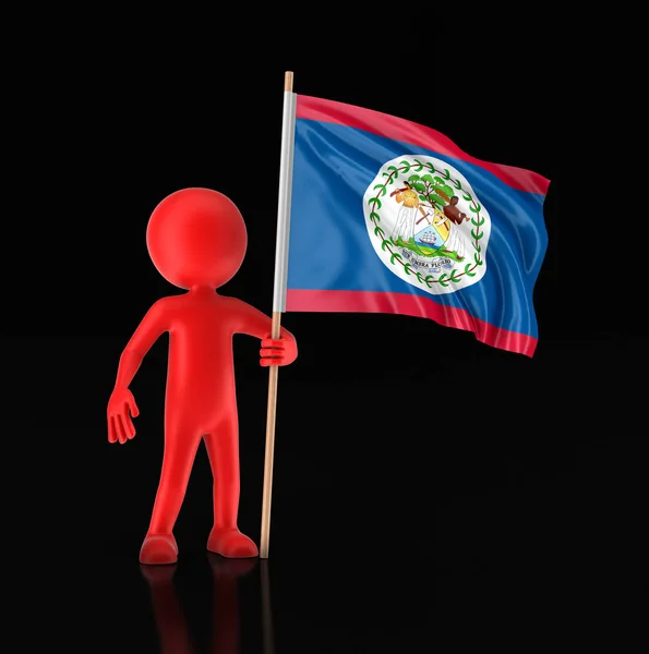 Uomo e bandiera del Belize. Immagine con percorso di ritaglio — Foto Stock