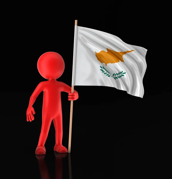 Muž a Kypr vlajka. Obrázek s ořezovou cestou — Stock fotografie