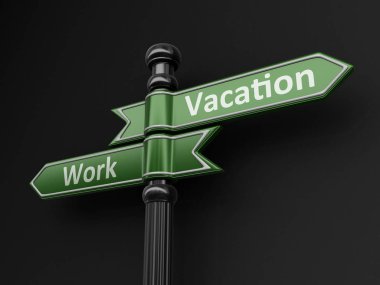 İş ve tatil işaretçiler tabelasını. Görüntü kırpma yolu ile 