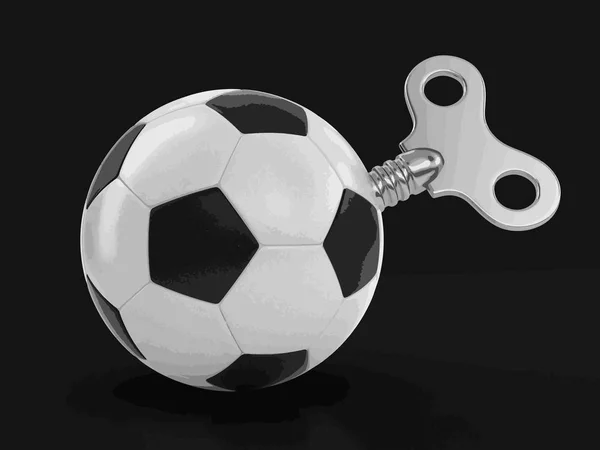 Fußball mit Wickelschlüssel. Bild mit Ausschnittspfad — Stockvektor