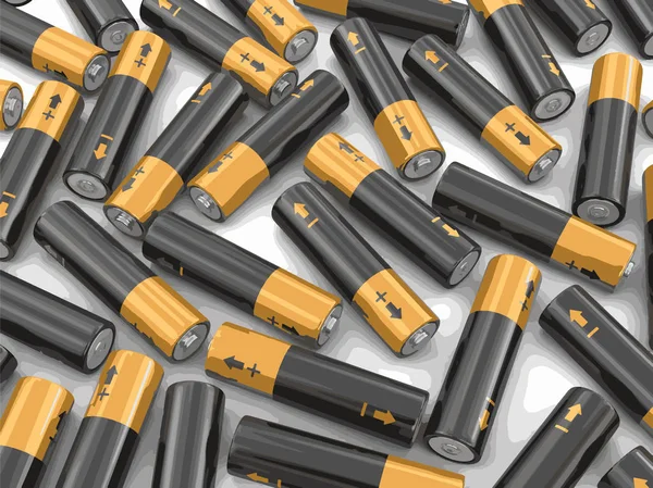 Batterijen. Afbeelding met uitknippad — Stockvector