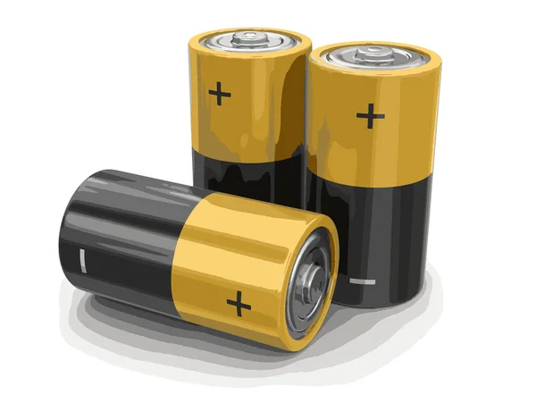 Batterien. Bild mit Ausschnittspfad — Stockvektor