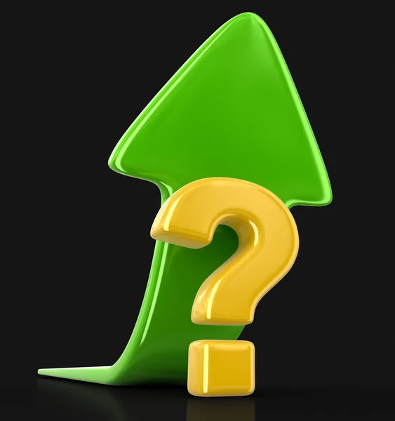 Question sign with arrow up. Image with clipping path — Stock Photo, Image