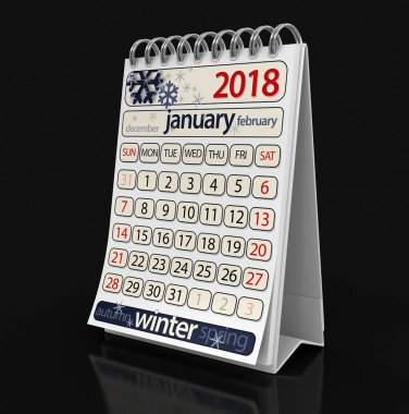 Takvim yılı 2018 görüntü. Görüntü kırpma yolu ile