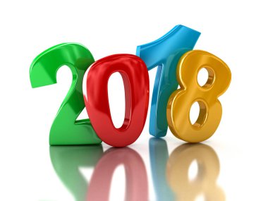 Yeni yıl 2018. Görüntü kırpma yolu ile.