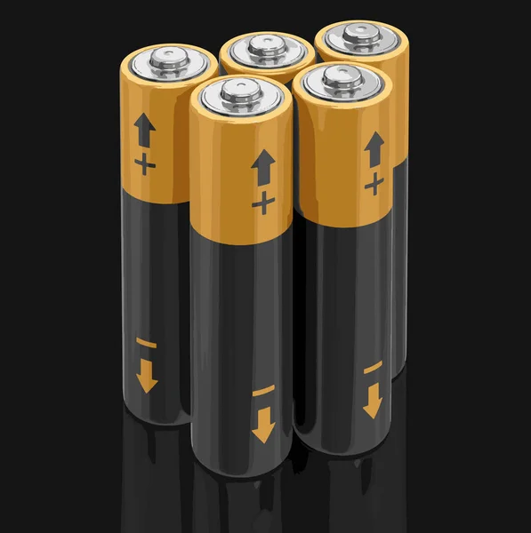 Batterier. Bild med urklippsbana — Stock vektor