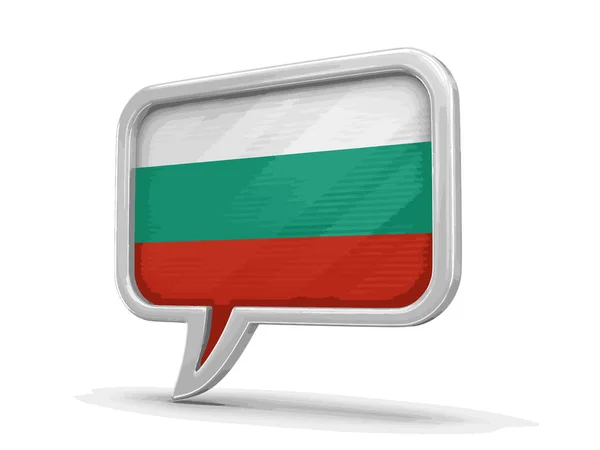 Bulgaristan bayrağı ile konuşma balonu. Görüntü kırpma yolu ile — Stok Vektör