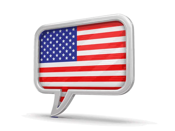 Speech bubble with USA flag. Image with clipping path — Stock Vector