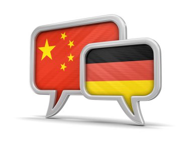 Konuşma balonları bayraklı. Görüntü kırpma yolu ile