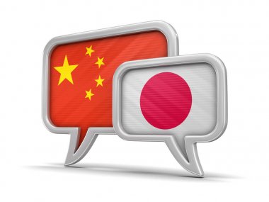 Konuşma balonları bayraklı. Görüntü kırpma yolu ile