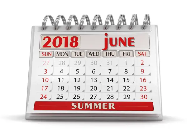 Календарь - июнь 2018 года ) — стоковое фото