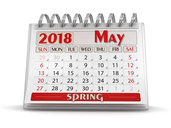 Calendar -  may 2018  (clipping path included) — Stock Photo, Image