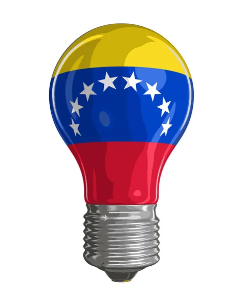 Bombilla con Bandera de Venezuela. Imagen con ruta de recorte — Vector de stock