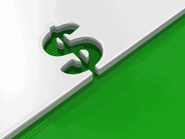 Segno del dollaro. Immagine con percorso di ritaglio — Vettoriale Stock