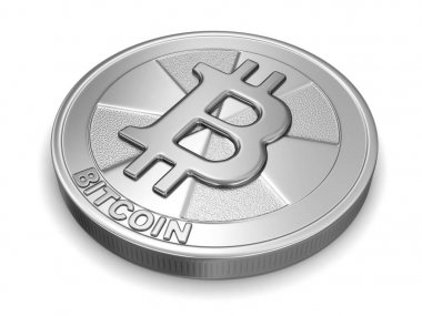 Gümüş bitcoin. Görüntü kırpma yolu ile