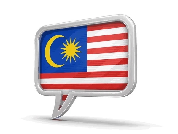 Tekstballon met vlag van Maleisië. Afbeelding met uitknippad — Stockvector