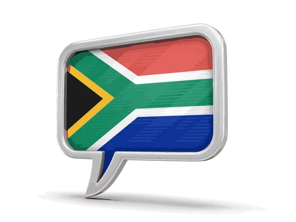 Speech bubble with South African republic flag. Image with clipping path — Stock Vector