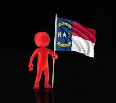 Adam ve ABD Kuzey Carolina bayrak. Görüntü kırpma yolu ile