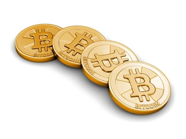 Goldener Bitcoin. Bild mit Ausschnittspfad — Stockfoto