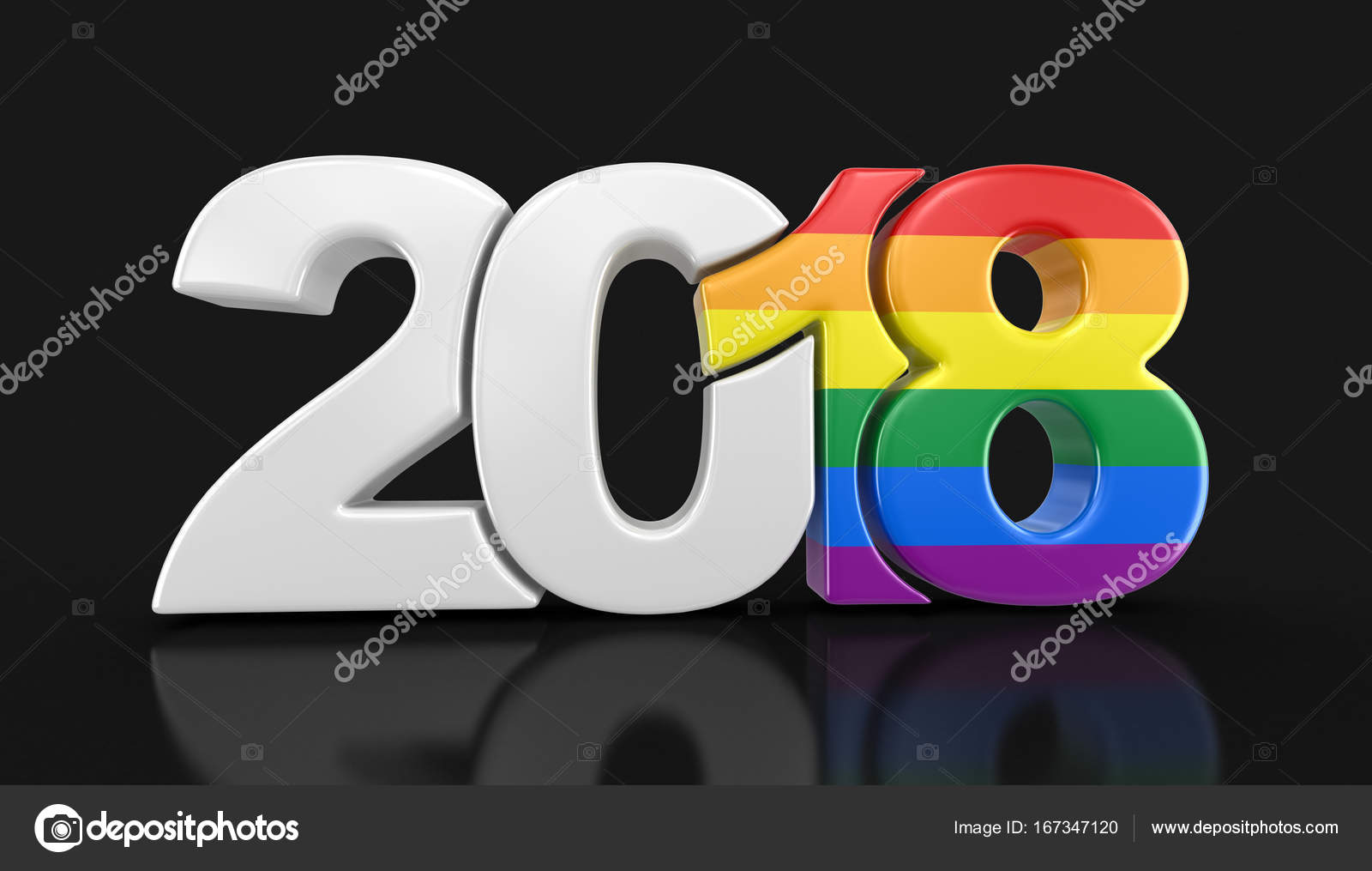 Gay pride farbe neues jahr 2018. bild mit ausschnitt weg