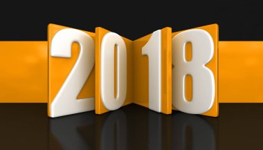 Yeni yıl 2018. Görüntü kırpma yolu ile.