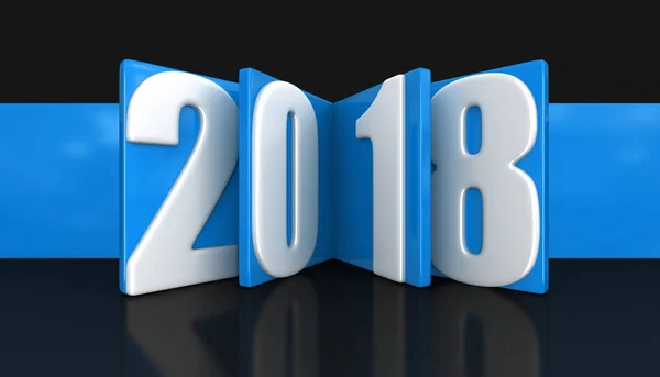 New Year 2018. Afbeelding met uitknippad. — Stockfoto