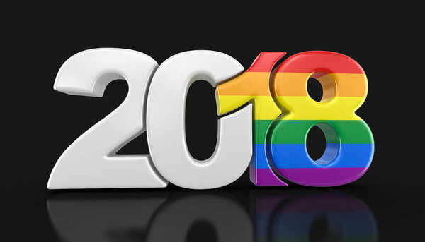 Gay Pride Color  New Year 2018. Image with clipping path.