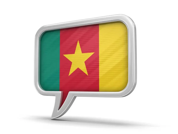 Speech bubble with Cameroon flag. Image with clipping path — Stock Photo, Image