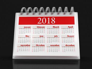 Takvim 2018 (dahil kırpma yolu)