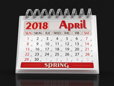 Takvim - Nisan 2018 (dahil kırpma yolu)