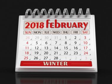 Takvim - Şubat 2018 (dahil kırpma yolu)