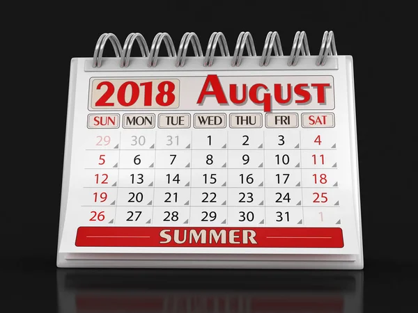 Календарь - август 2018 года ) — стоковое фото