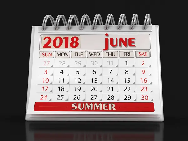 Календарь - июнь 2018 года ) — стоковое фото